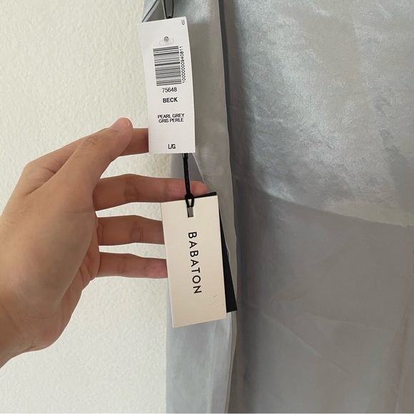 NWT Aritzia Babaton beck slip satin dress in Pearl grey L - Picture 6 of 8